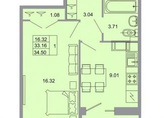 Продажа 1-ком. квартиры, 33.4 м2, поселок Бугры, Тихая улица, 13к3