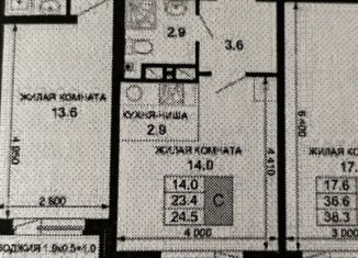Продажа квартиры студии, 25 м2, Краснодар, улица Лётчика Позднякова, 2к17