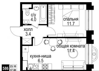 Продам двухкомнатную квартиру, 37 м2, Москва, Басманный район