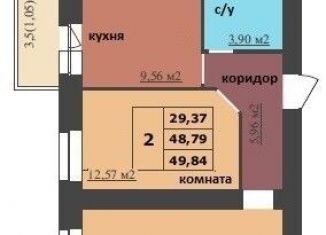 Продажа 2-комнатной квартиры, 49.8 м2, Ярославль
