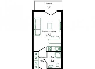 Квартира на продажу студия, 26 м2, Сочи, ЖК Флора, улица Искры, 66/9к1