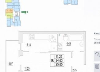 1-комнатная квартира на продажу, 26 м2, Псков, Инженерная улица, 125, ЖК Смарт-квартал