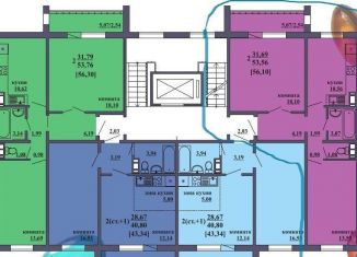 Двухкомнатная квартира на продажу, 56.1 м2, Челябинск, улица Архитектора Александрова, 8, ЖК Самоцвет