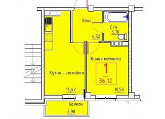 Продаю 1-ком. квартиру, 37.3 м2, поселок городского типа Ильский, улица Свердлова, 184