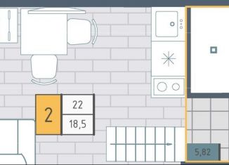 Продается квартира студия, 22 м2, Санкт-Петербург, 2-я Советская улица, 27/2, 2-я Советская улица