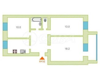 Продажа 3-комнатной квартиры, 60 м2, посёлок городского типа Боровский, улица Мира, 17