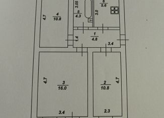 Продажа трехкомнатной квартиры, 52.3 м2, Давлеканово, улица Мира, 18