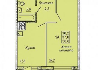 Продается 1-комнатная квартира, 38.6 м2, Новосибирск, улица Петухова, 162, ЖК Матрёшкин Двор