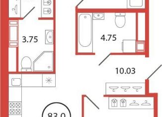 Продается трехкомнатная квартира, 83 м2, поселок Бугры, ЖК Энфилд