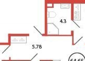 Продается 2-комнатная квартира, 64.7 м2, поселок Бугры