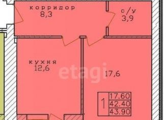 Продажа однокомнатной квартиры, 42 м2, Калуга, Михалёвский переулок, 24, ЖК Михалёвский