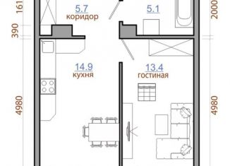 Продажа 1-комнатной квартиры, 43.5 м2, рабочий поселок Маркова, ЖК Ботаника, жилой комплекс Ботаника, 8