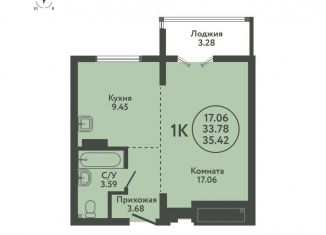 Продам 1-комнатную квартиру, 35.4 м2, Новосибирская область