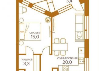 Продам 1-комнатную квартиру, 52.3 м2, Москва, жилой комплекс Шампайн, к3, Южнопортовый район