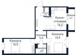 Продаю 2-комнатную квартиру, 65.2 м2, посёлок Пригородный