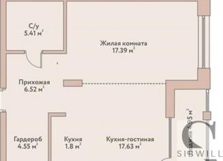Двухкомнатная квартира на продажу, 56.3 м2, Новосибирск, Дачное шоссе, 20Б, ЖК Флора и Фауна
