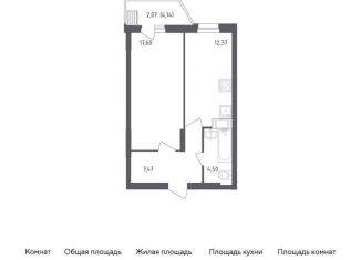 Однокомнатная квартира на продажу, 44 м2, посёлок Жилино-1, жилой комплекс Егорово Парк, к3