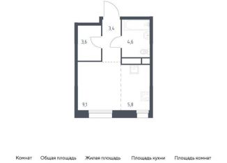 Продажа квартиры студии, 26.5 м2, Москва, жилой комплекс Квартал на воде, 2