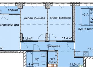 Продается 3-комнатная квартира, 72.4 м2, Нижний Новгород, Автозаводский район, улица Дружаева, 30
