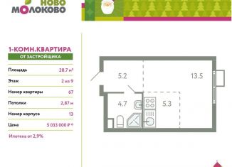 Продается квартира студия, 28.7 м2, село Молоково, жилой комплекс Ново-Молоково, 13