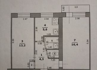 Продаю 2-ком. квартиру, 42.8 м2, Шебекино, улица 50 лет Октября, 4