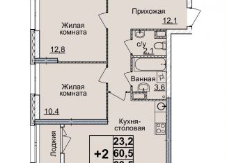 Продается двухкомнатная квартира, 63 м2, Нижегородская область