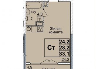 Продам квартиру студию, 33 м2, Нижний Новгород