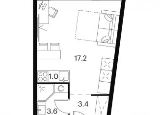 Продам 1-ком. квартиру, 25.2 м2, Москва, район Отрадное, Сигнальный проезд, вл12