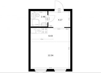 Продажа квартиры студии, 25.6 м2, Москва, район Чертаново Южное, жилой комплекс Ютаново, 4