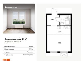 Продажа квартиры студии, 24 м2, городской посёлок Янино-1