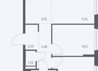 Продажа 3-ком. квартиры, 51.9 м2, село Ям, жилой комплекс Прибрежный Парк, 7.2