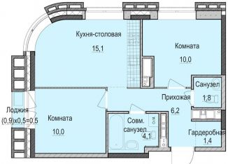 Продается двухкомнатная квартира, 48.9 м2, Татарстан