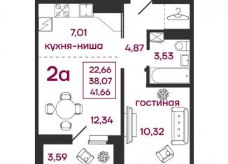 Продам двухкомнатную квартиру, 41.7 м2, Пенза, улица Баталина, 31, Железнодорожный район