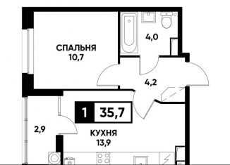Продаю однокомнатную квартиру, 35.7 м2, Ставрополь, микрорайон № 36, улица Тухачевского, 33к1