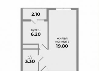 Однокомнатная квартира на продажу, 29.6 м2, Михайловск, Прекрасная улица, 19