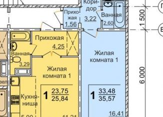 1-комнатная квартира на продажу, 35.6 м2, Челябинск, Тракторозаводский район, 2-я Эльтонская улица, 59Б