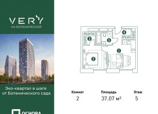 2-комнатная квартира на продажу, 37.1 м2, Москва, метро Фонвизинская