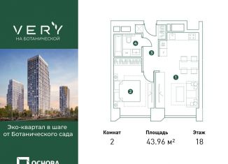 2-комнатная квартира на продажу, 44 м2, Москва, метро Петровско-Разумовская, Ботаническая улица