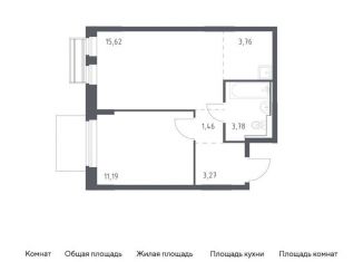 Однокомнатная квартира на продажу, 39.1 м2, село Лайково