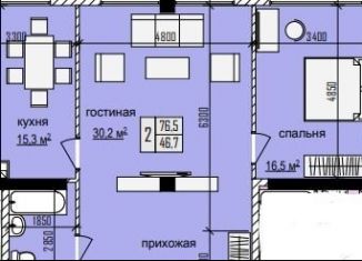 Продается 2-комнатная квартира, 76.5 м2, Нальчик, улица Братьев Кушховых, район Аэропорт
