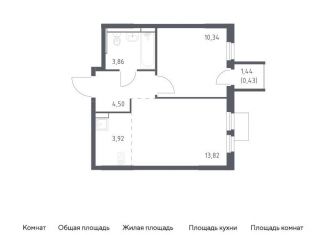 Продаю однокомнатную квартиру, 36.9 м2, Московская область