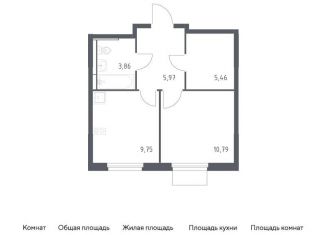 Продажа 1-комнатной квартиры, 35.8 м2, Московская область