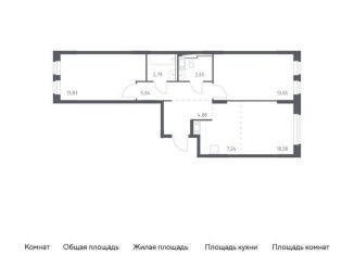 2-комнатная квартира на продажу, 60.4 м2, Московская область