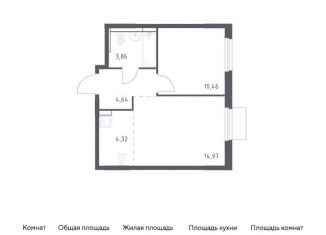 Продается 1-ком. квартира, 38.3 м2, Московская область