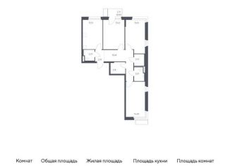 3-комнатная квартира на продажу, 78.4 м2, поселение Филимонковское, жилой комплекс Квартал Марьино, к2