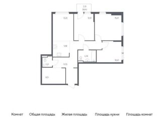 Продажа трехкомнатной квартиры, 90.4 м2, Москва, жилой комплекс Остафьево, к22