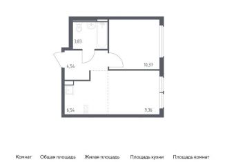 Продам однокомнатную квартиру, 34.6 м2, село Остафьево, жилой комплекс Остафьево, к22