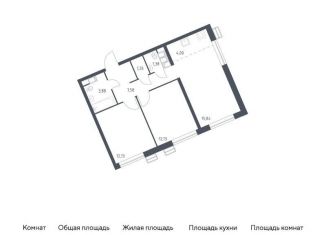 Продажа 2-комнатной квартиры, 58.2 м2, Москва, жилой комплекс Квартал Румянцево, к1