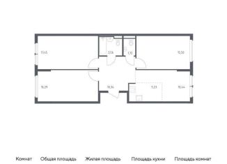 Продается трехкомнатная квартира, 80.5 м2, Москва, жилой комплекс Остафьево, к22