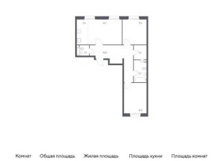 Двухкомнатная квартира на продажу, 71 м2, деревня Столбово, проспект Куприна, 30к9